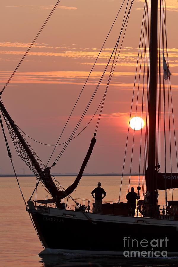 Sunset sail Photograph by Howard Ferrier