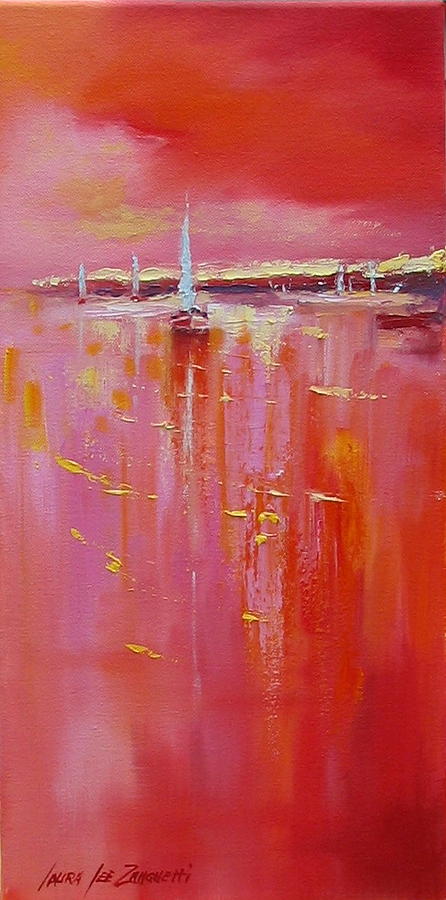 Sunset Sail Painting by Laura Lee Zanghetti