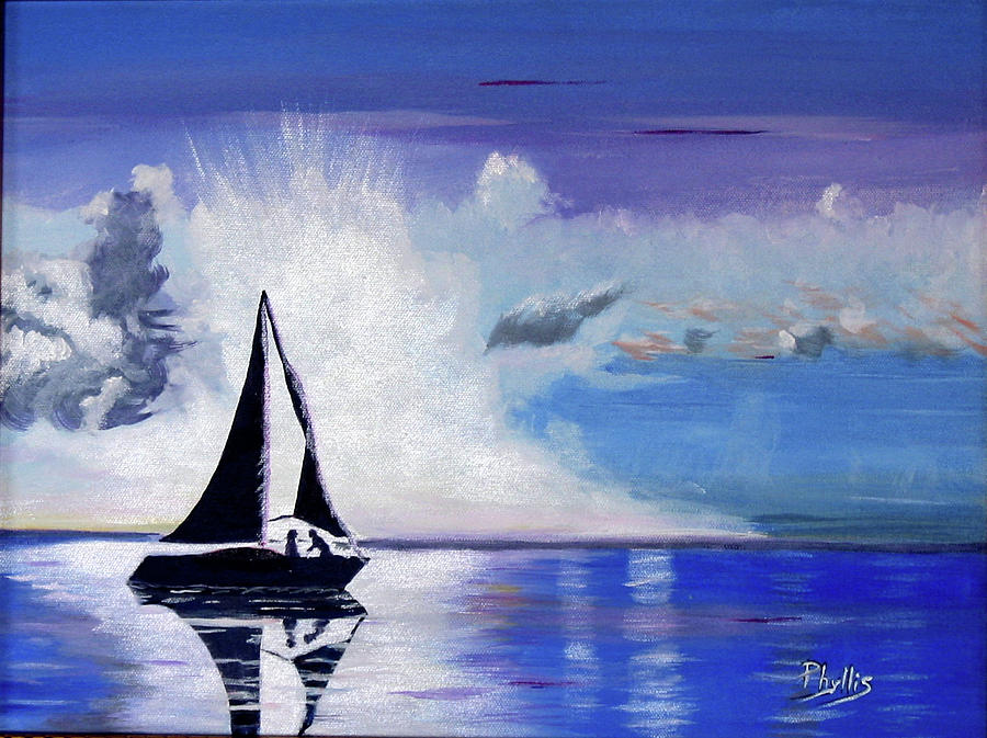 Sunset Sail Painting by Phyllis Kaltenbach
