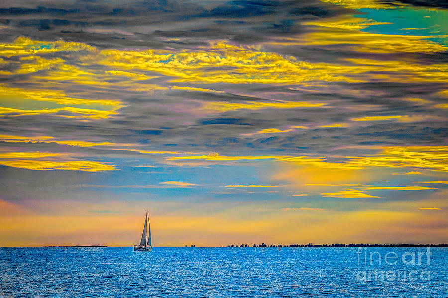 Sunset Sail Photograph by Roger Monahan