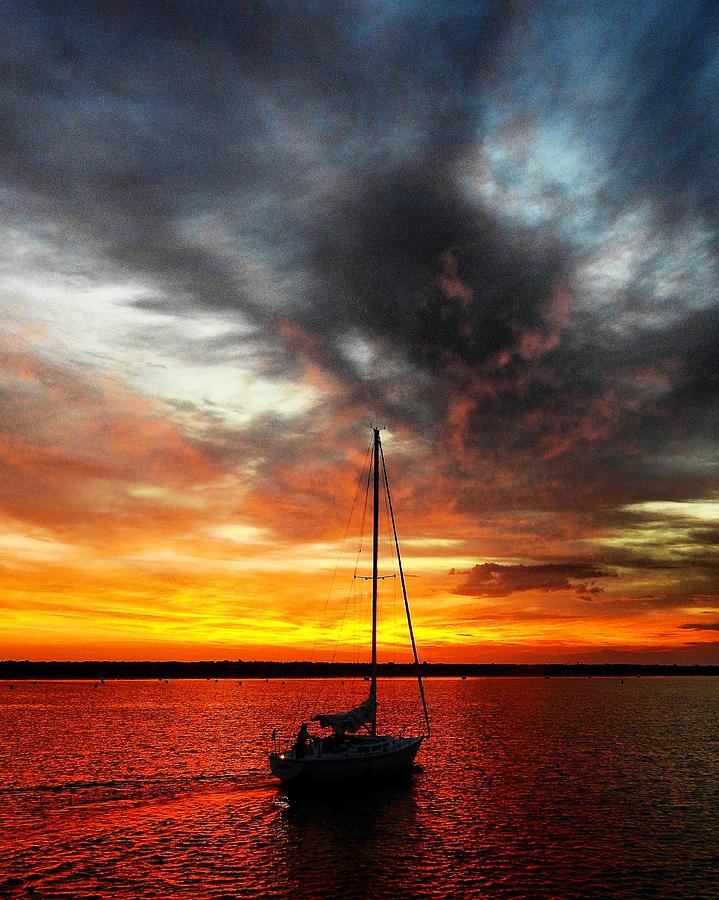 Sunset Sailboat Photograph by Greg Kear - Fine Art America