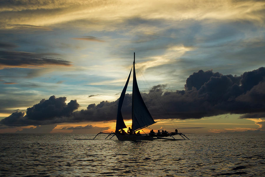 Sunset Sailing In Boracay Photograph