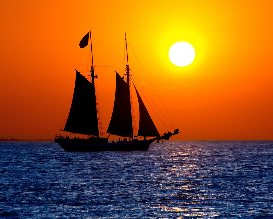 Sunset Sailing In Key West Florida Photograph by Michael Bessler