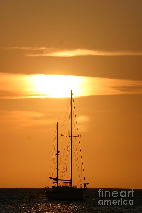Sunset Photograph - Sunset Sailing by Julie McCullough