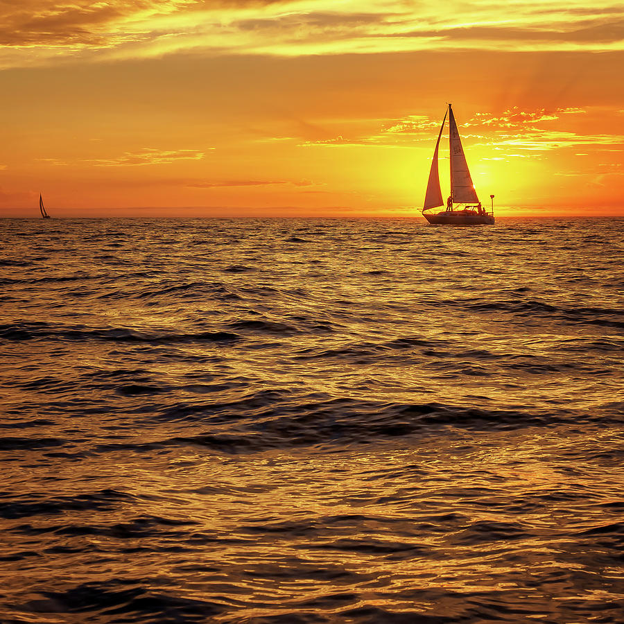 Sunset Sailing Photograph by Steve Spiliotopoulos - Fine Art America