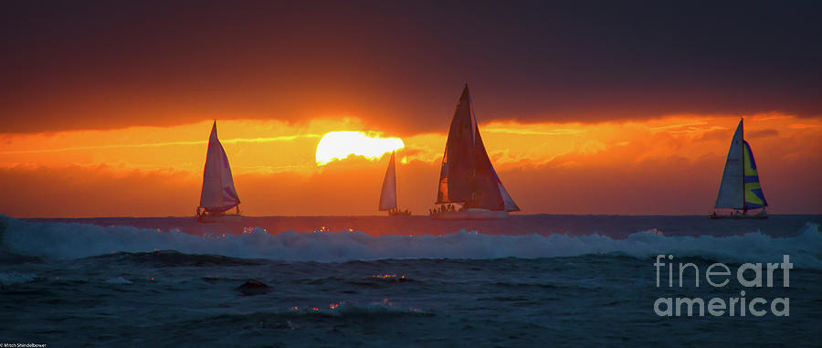 Sunset Sailors Photograph by Mitch Shindelbower