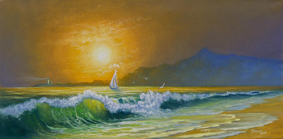 Sunset Sails Painting by Chris Steele