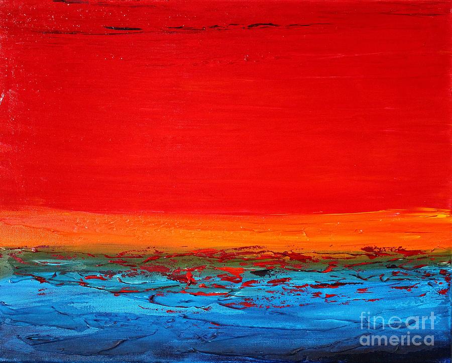 Sunset sea 1 Painting by Preethi Mathialagan