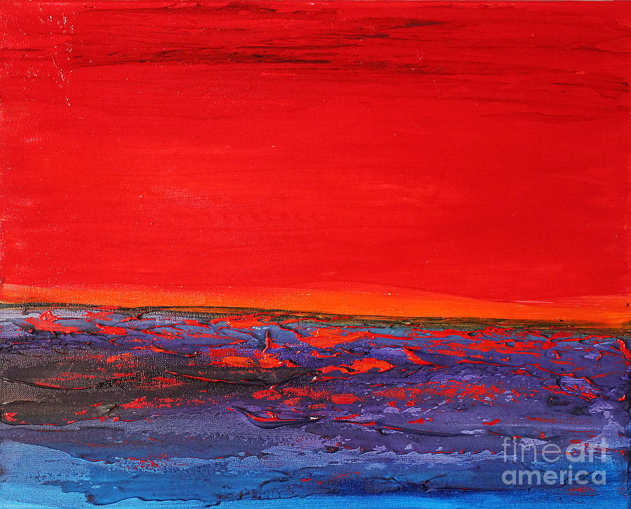 Sunset sea 2 Painting by Preethi Mathialagan