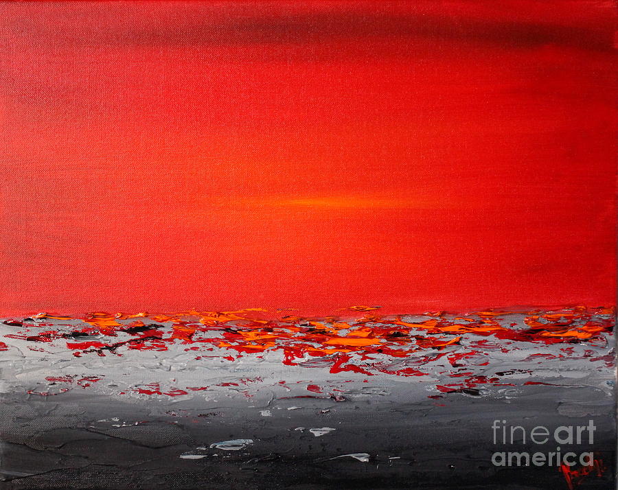Sunset sea 4 Painting by Preethi Mathialagan