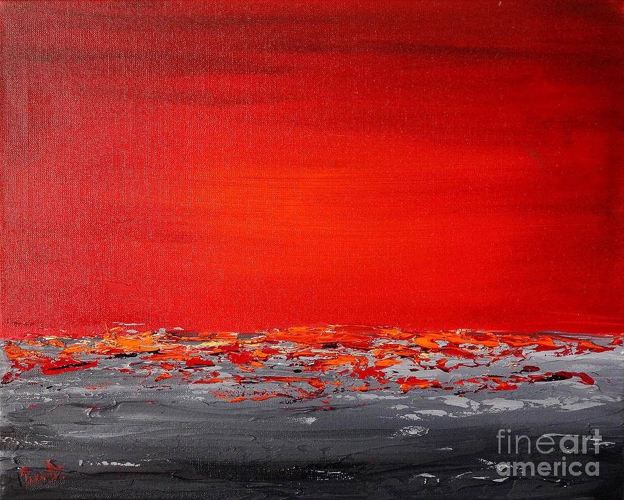 Sunset sea 5 Painting by Preethi Mathialagan