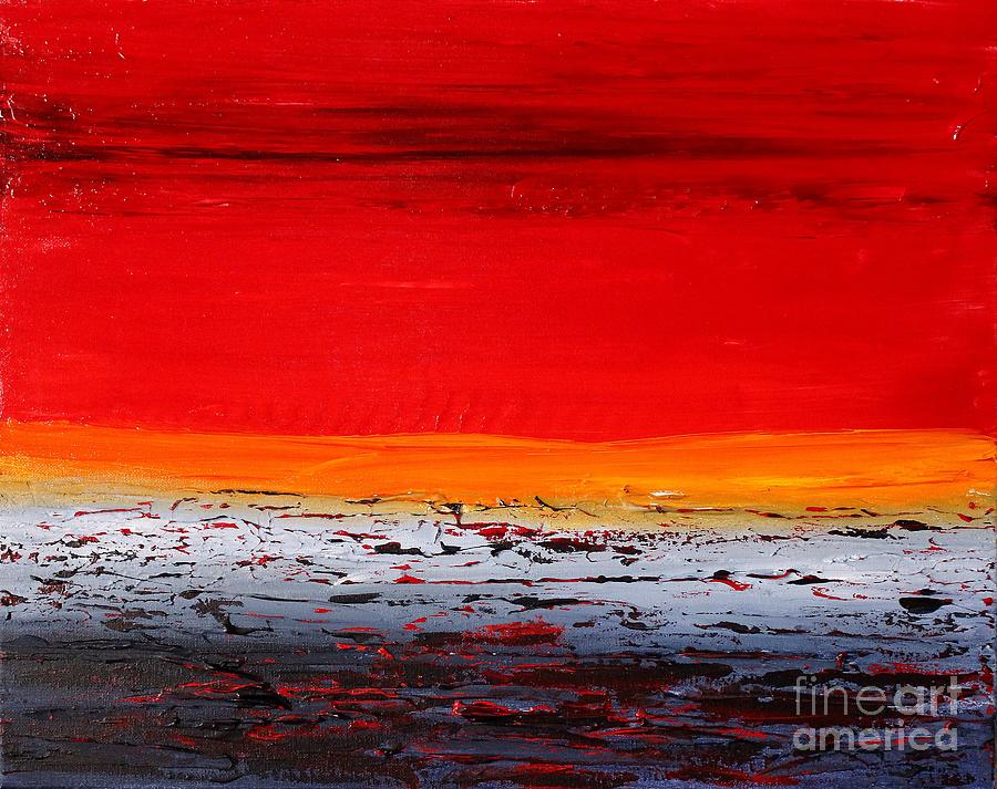 Sunset sea 6 Painting by Preethi Mathialagan