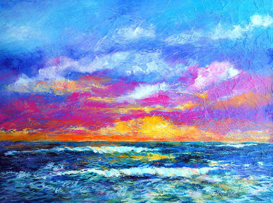 Sunset Sea Painting by Francine VandenBerg - Fine Art America