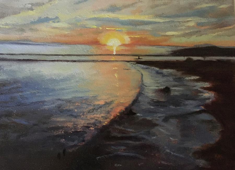 Sunset Sea Painting by Joyce Snyder