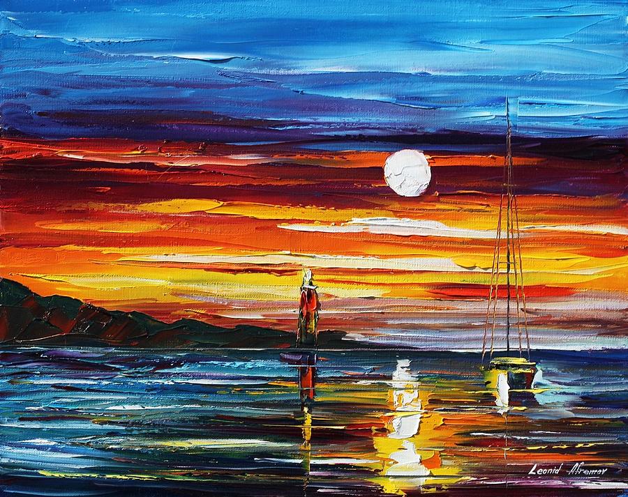 Sunset Sea Painting by Leonid Afremov