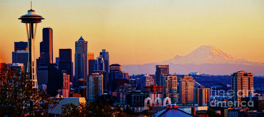 Sunset Seattle Photograph by Frank Larkin