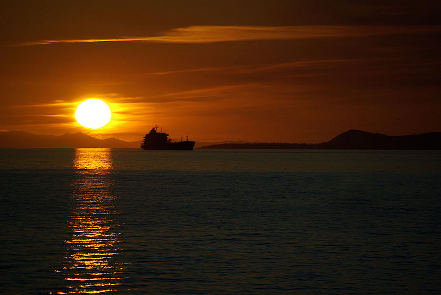 Sunset Ship Photograph by Dale Stillman