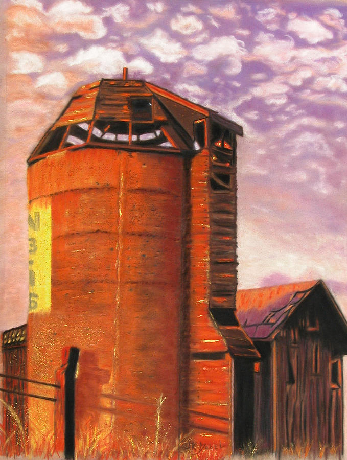 Americana Pastel - Sunset Silo by Laura Gabel Americana Pastel - Sunset Silo by Laura Gabel