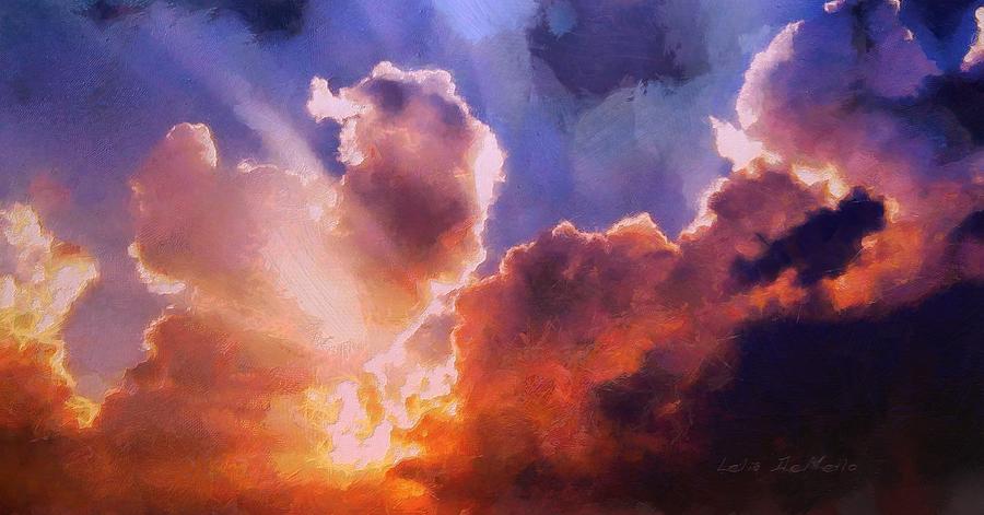 Sunset Sky Painting by Lelia DeMello