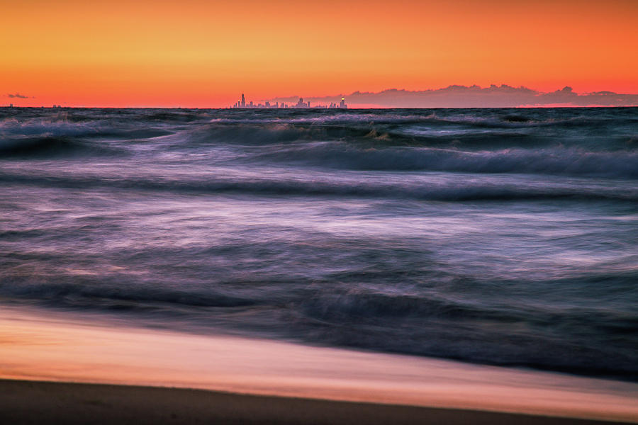 Chicago Skyline Photograph - Sunset Skyline by Jackie Novak