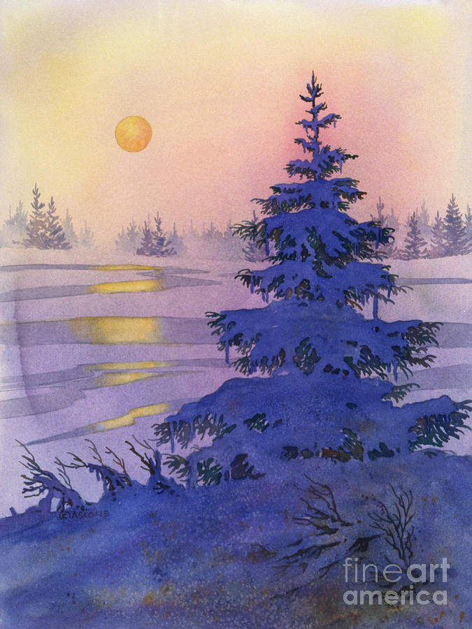 Sunset Solitaire Painting by Teresa Ascone