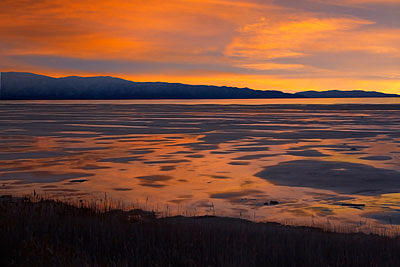 Sunset,  south Shore, Great Salt Lake Photograph by Douglas Pulsipher
