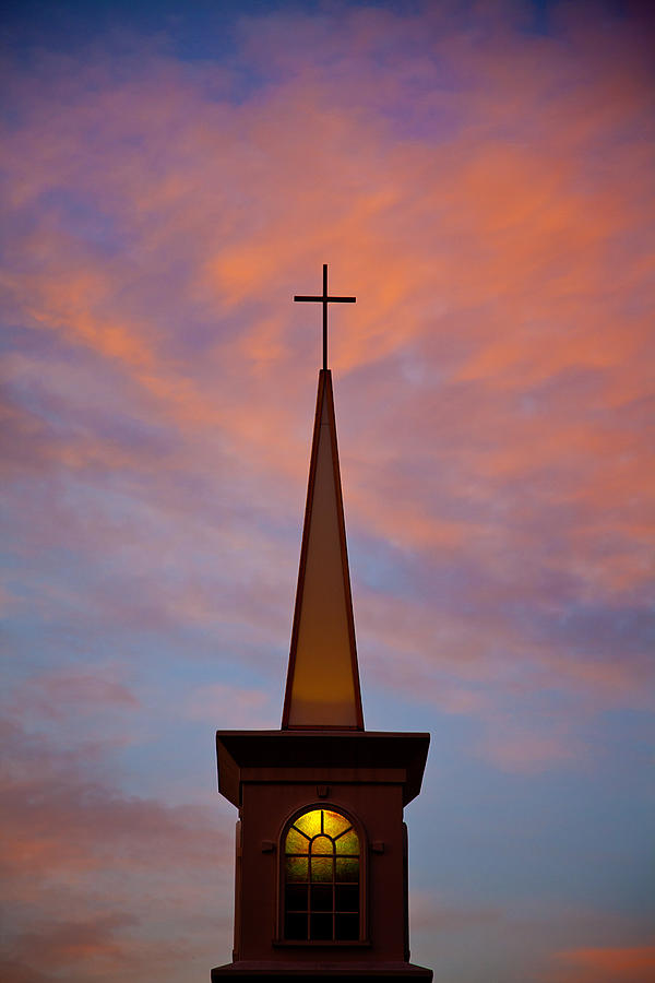 Sunset Steeple Photograph by Toni Hopper