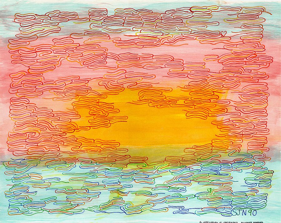 Sunset Drawing by Steven Natanson