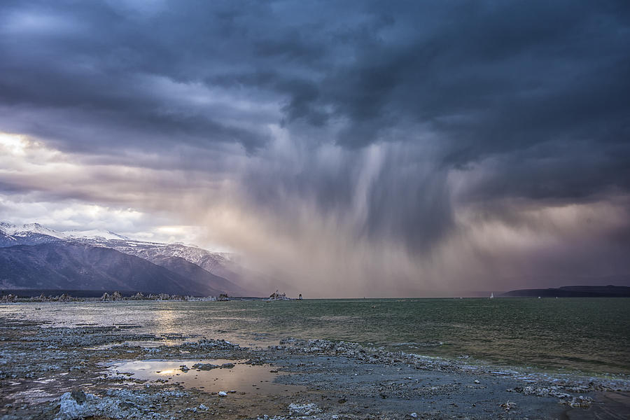Sunset Storm over Mono Lake Photograph by Janis Knight