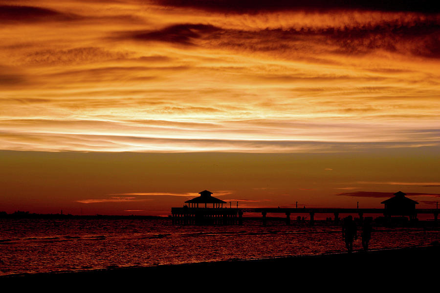 Sunset Stroll Along the Beach 2582 H_2 Photograph by Steven Ward