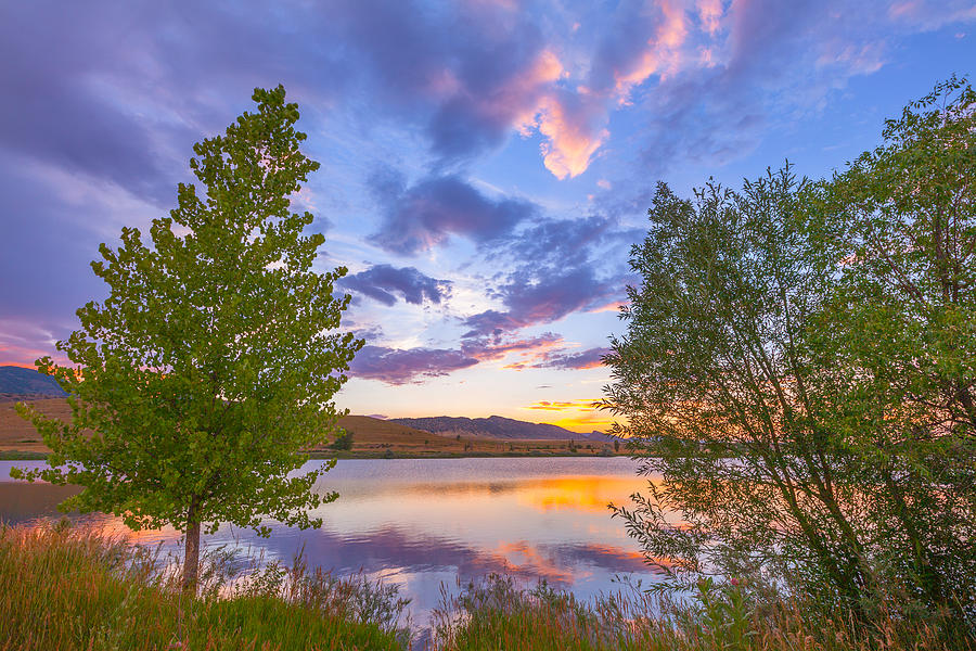 Sunset Photograph - Sunset Stroll Along the Lake by Darren White