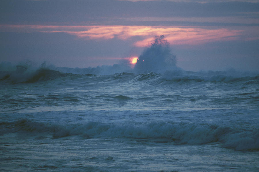 Sunset Surf Photograph by John Farley