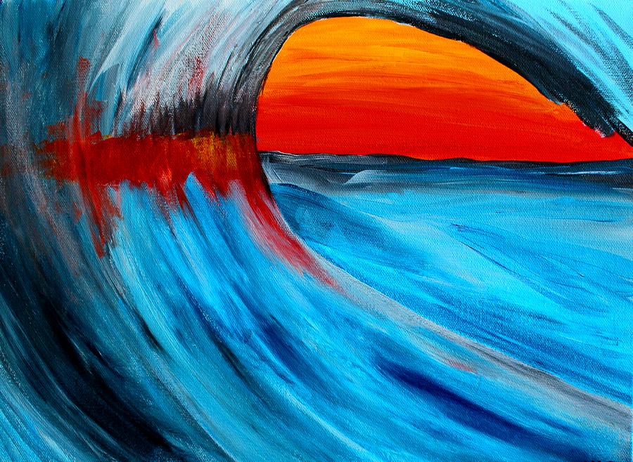 Sunset Surf Painting By Joseph Campbell 