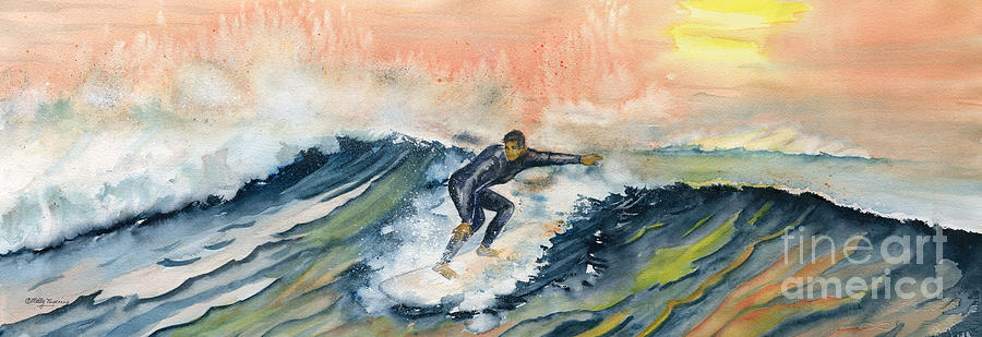 Sunset Surf Painting by Melly Terpening