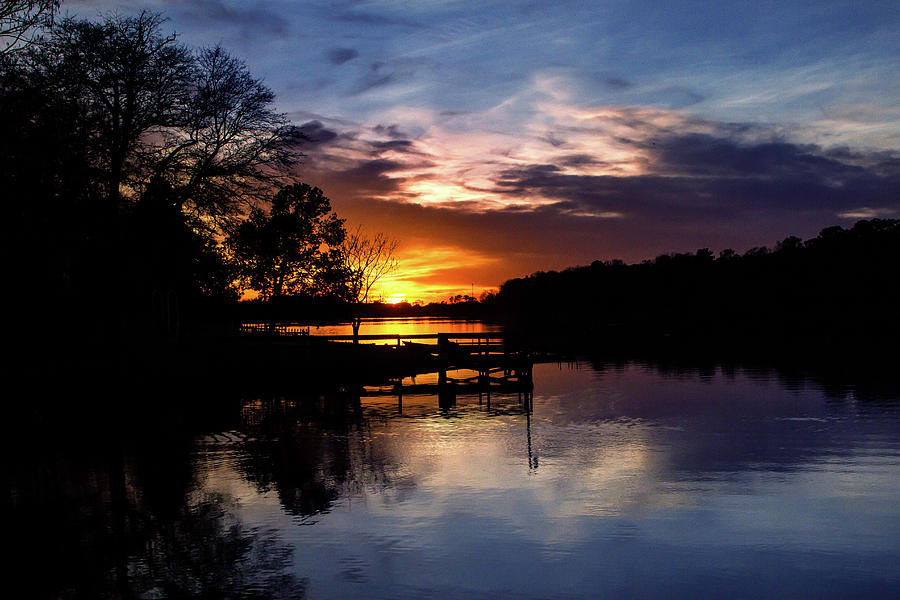 Sunset Photograph - Sunset Through the Dock by Deborah Flowers