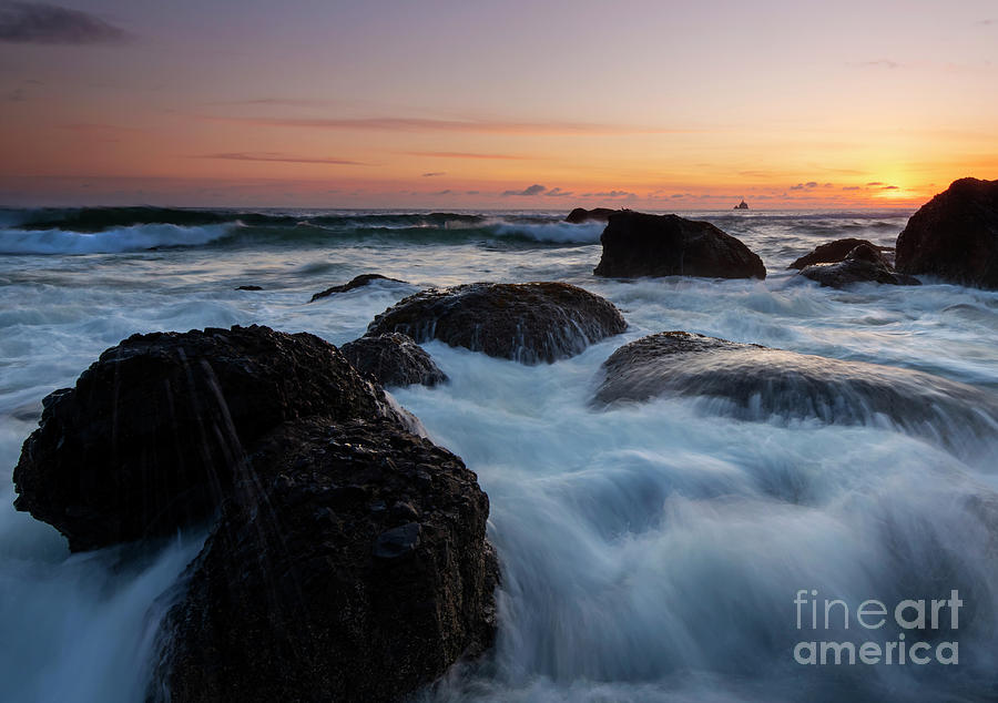 Sunset Tidal Surge Photograph by Michael Dawson