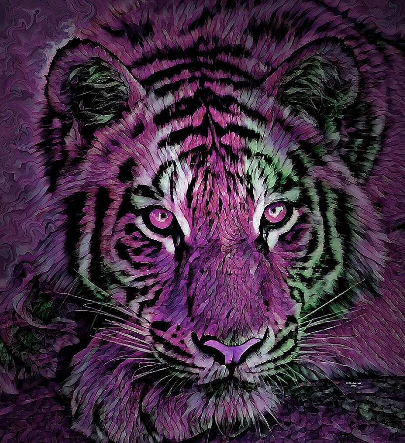 Sunset Tiger Digital Art by Artful Oasis