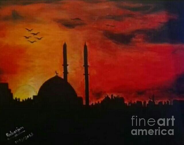 Sunset Time In Istanbul Painting