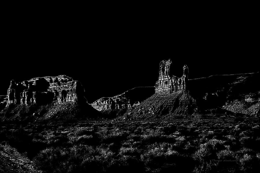 Sunset Tour Valley Of The Gods Utah BW 09 C Photograph by Thomas Woolworth
