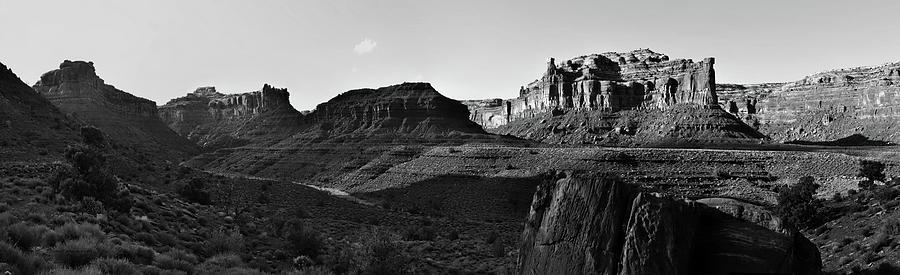 Sunset Tour Valley Of The Gods Utah Pan 03 BW Photograph by Thomas Woolworth