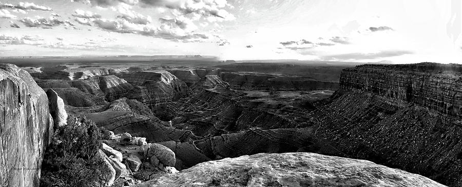 Sunset Tour Valley Of The Gods Utah Pan 09 BW Photograph by Thomas Woolworth