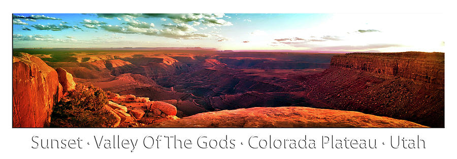 Sunset Tour Valley Of The Gods Utah Pan 09 Text Photograph by Thomas Woolworth