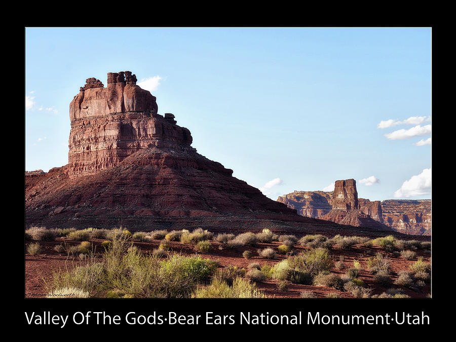 Sunset Tour Valley Of The Gods Utah Text 03 Black Photograph by Thomas Woolworth