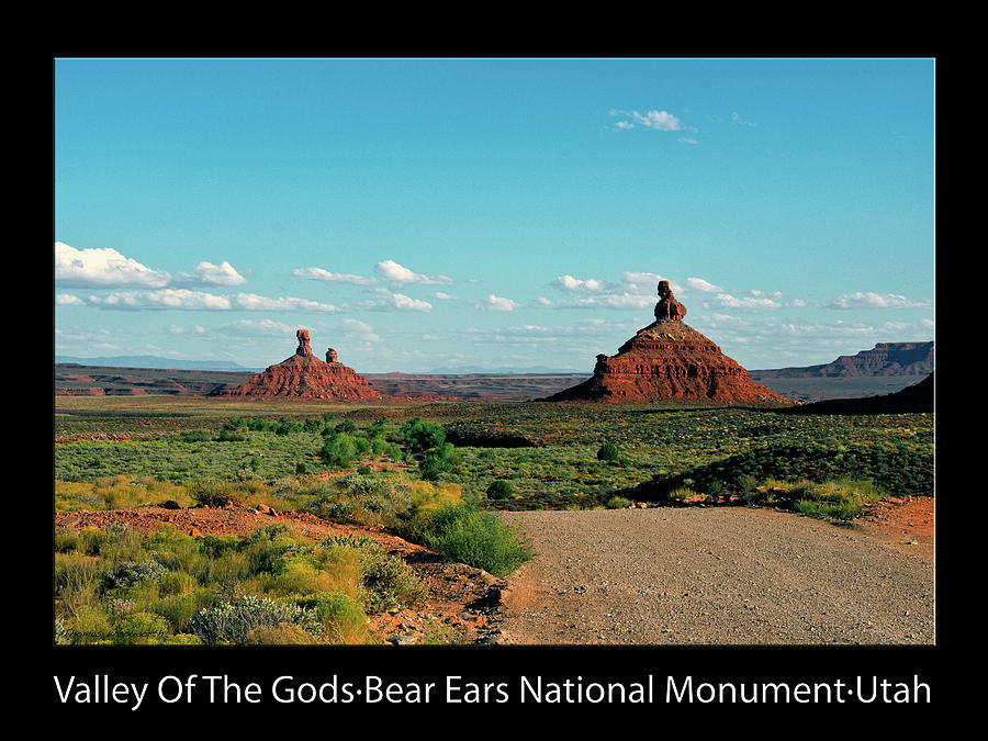 Sunset Tour Valley Of The Gods Utah Text 05 Black Photograph by Thomas Woolworth