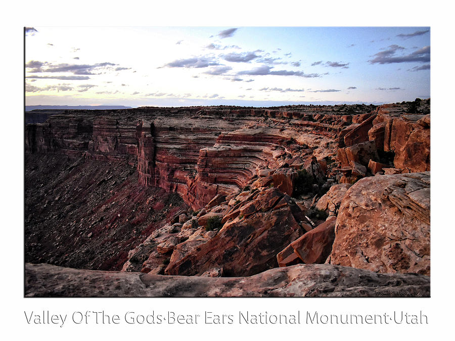 Sunset Tour Valley Of The Gods Utah Text 06 Photograph by Thomas Woolworth