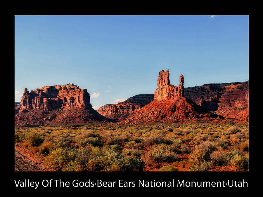 Sunset Tour Valley Of The Gods Utah Text 09 Black Photograph by Thomas Woolworth