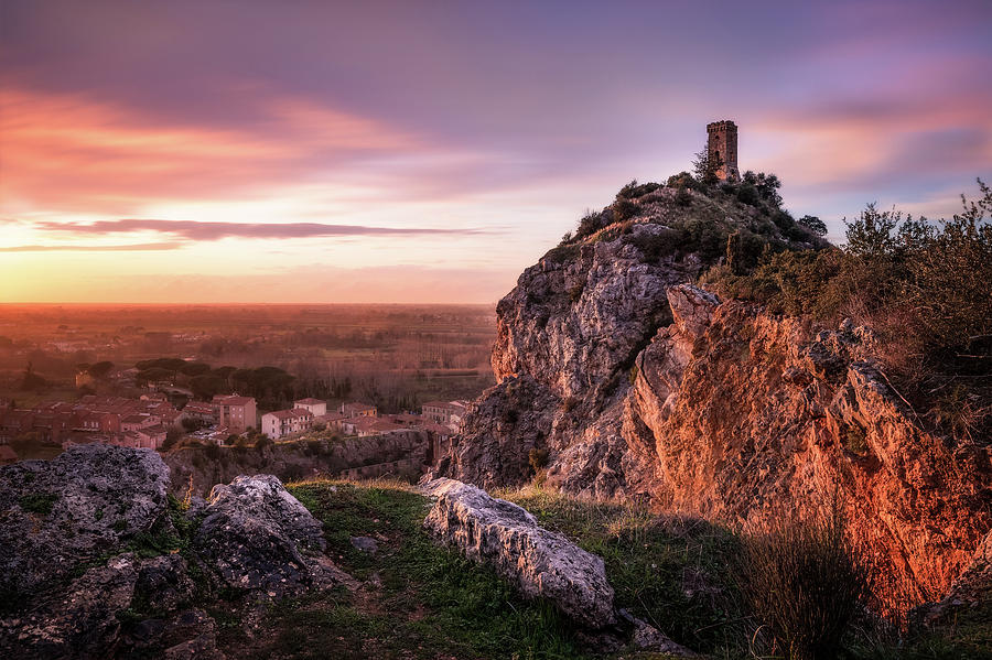 Sunset Tower - the Tower of Caprona near Pisa at sunset by Matteo Viviani Sunset Tower - the Tower of Caprona near Pisa at sunset by Matteo Viviani
