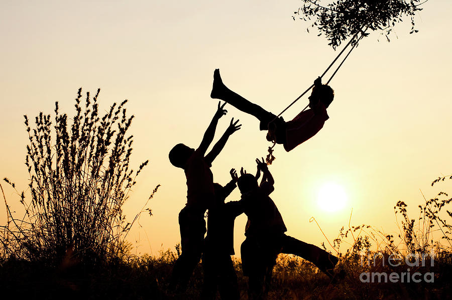 Sunset Tree Swing Photograph by Tim Gainey