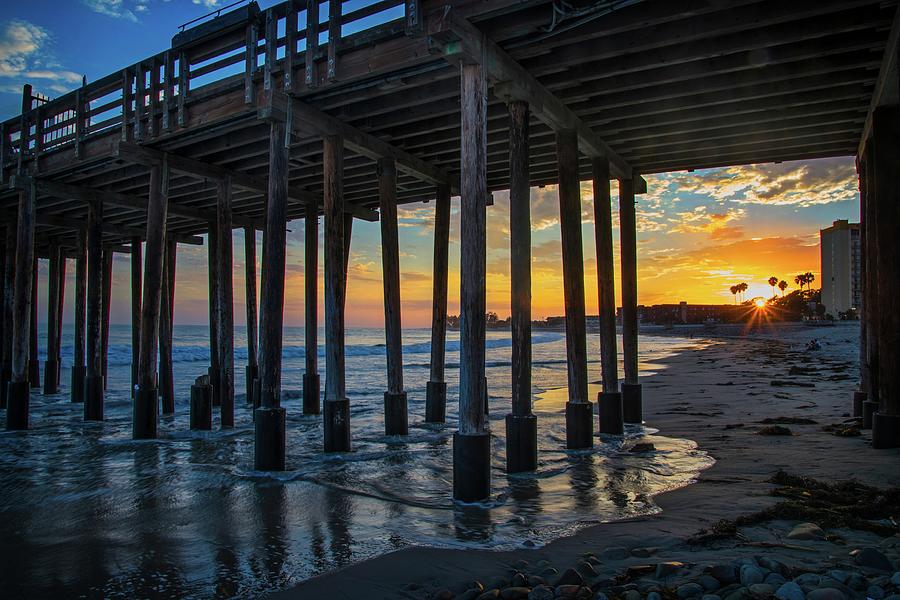 Sunset Under the Ventura Pier Photograph by Lynn Bauer