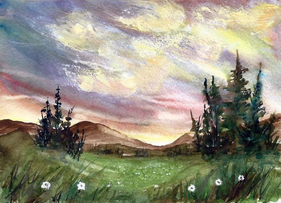 sunset valley painting